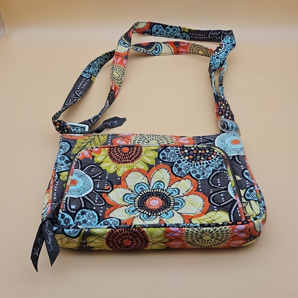 Vera Bradley Flower Shower Purse Bag Hipster Crossbody Colorful Retired